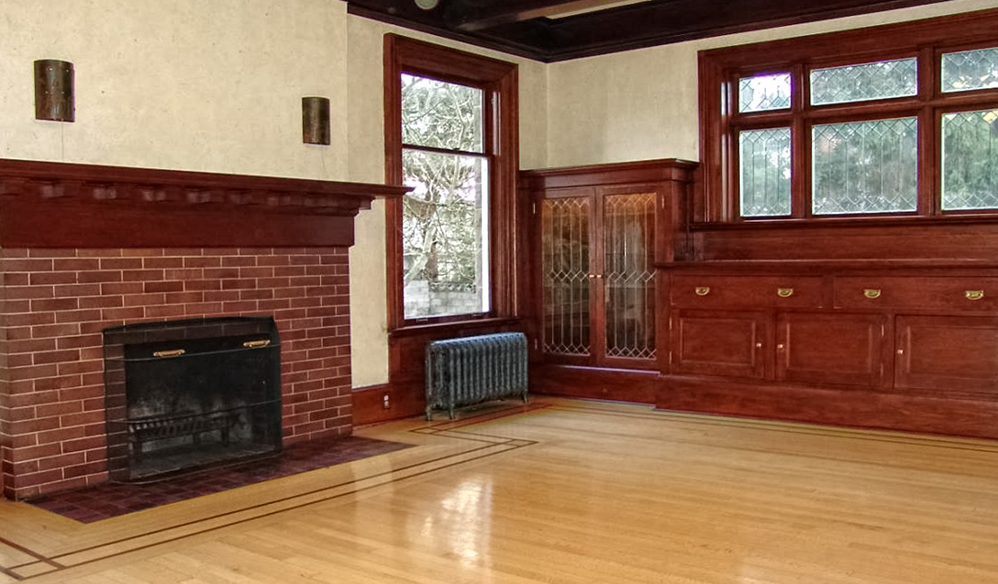 Two coats of stain, and four coats of polyurethane