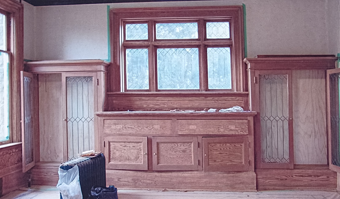 Paint removed, sanded, and ready for stain