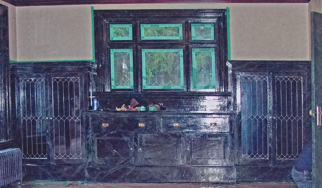 Faux marble finish - 11 layers of old paint