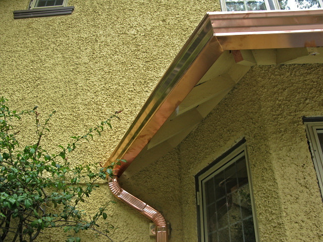 Copper 5" gutter & 2x3" copper pipe